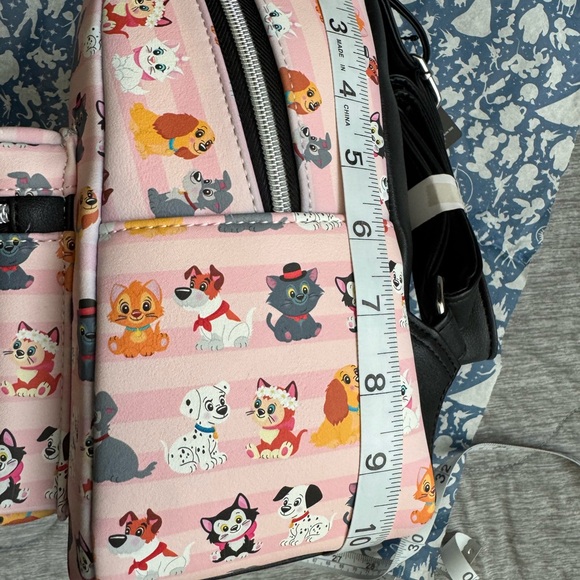 Loungefly Disney Dogs & Cats Pink Striped Backpack - Picture 6 of 6